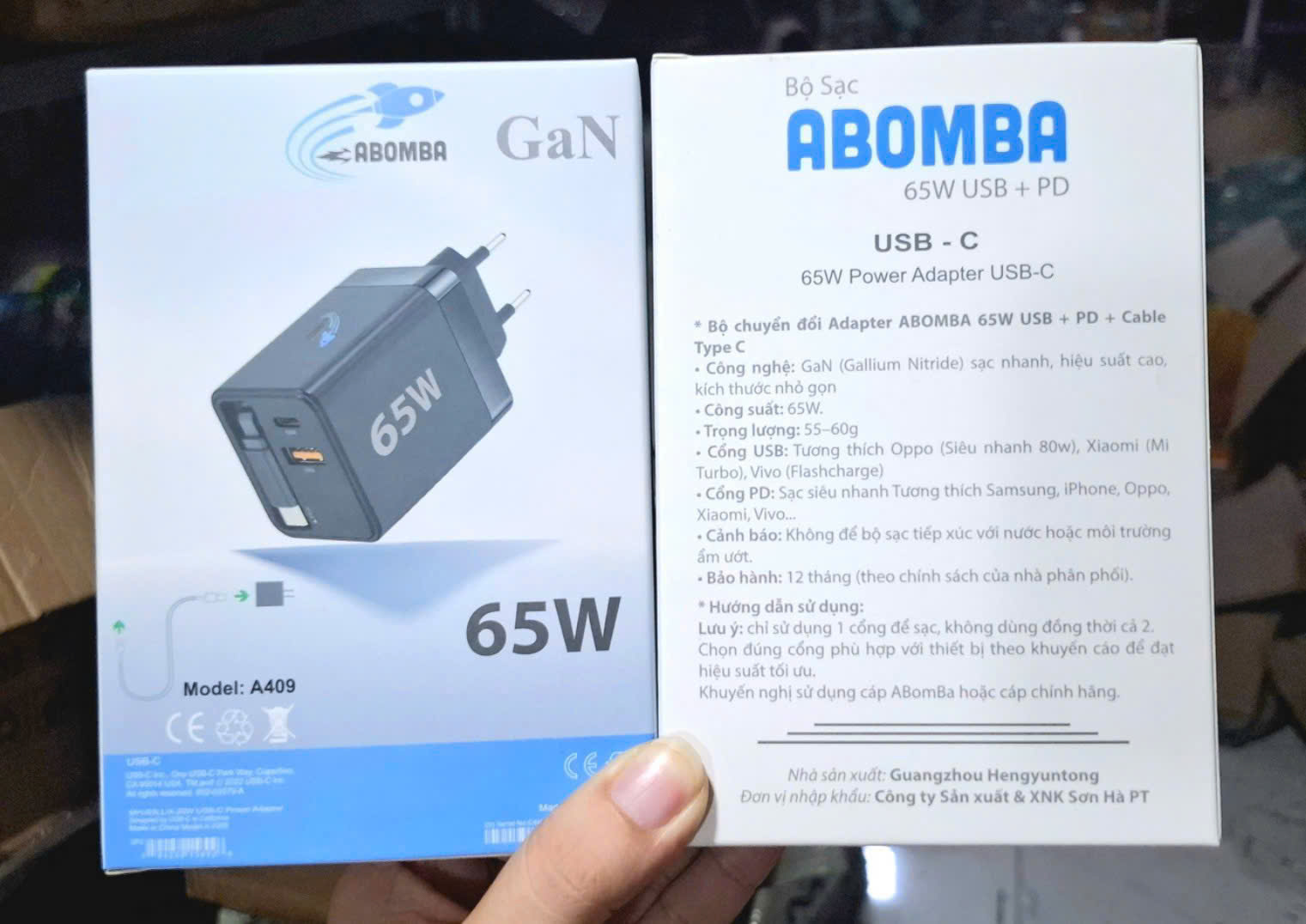 Bộ sạc nhanh GaN 65w chuẩn kèm cáp Type C